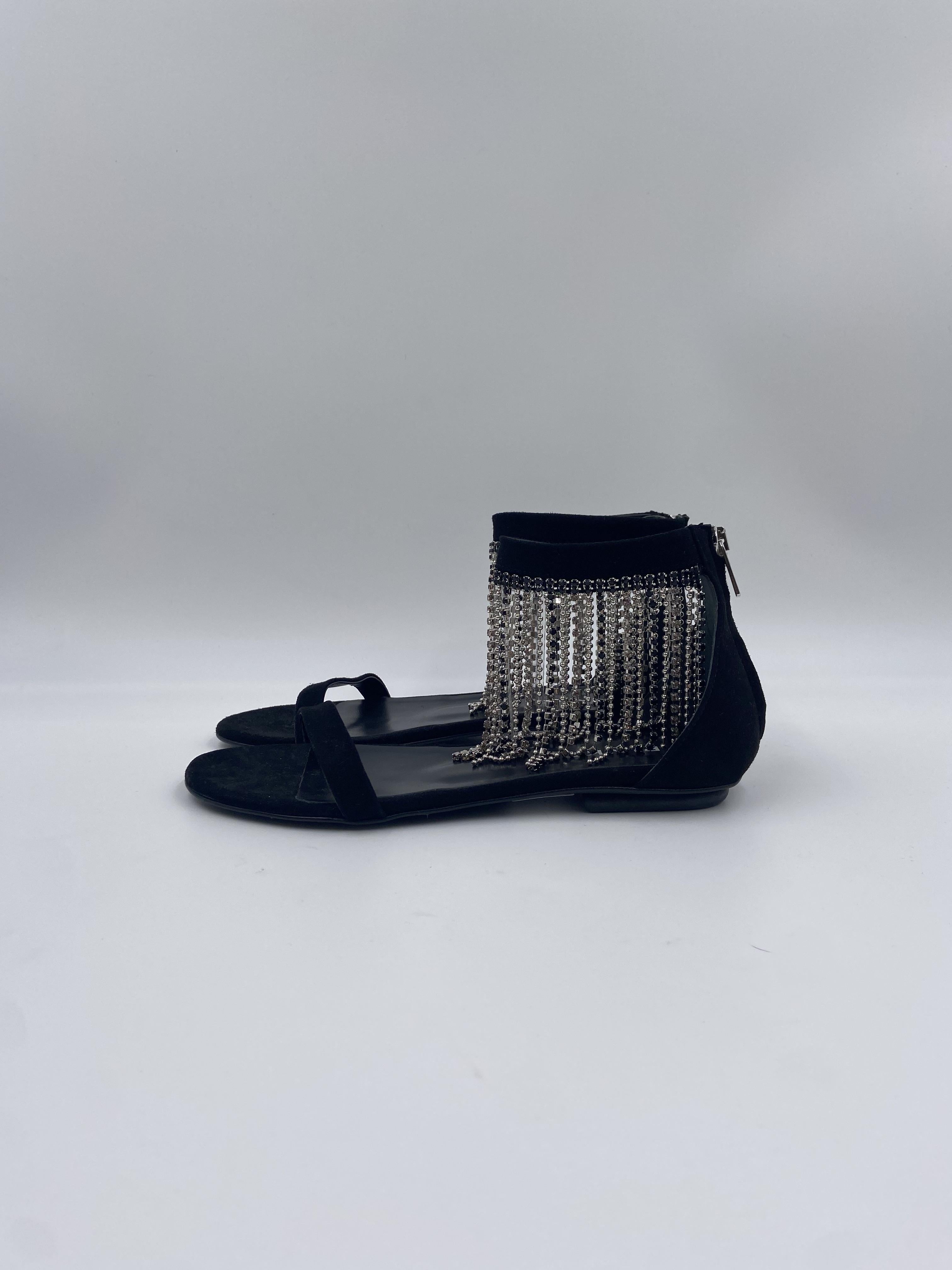 Sandalo basso con frange e strass 100663-A0NM Z99 PINKO 
