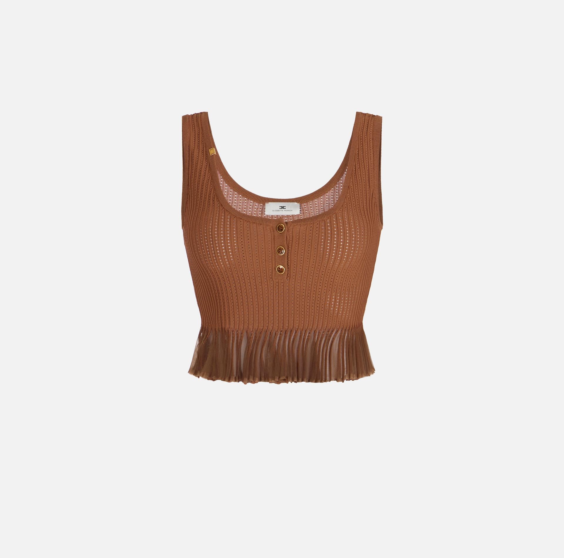 Top in maglia à jour - Elisabetta Franchi TK74B61E2 600 ELISABETTA FRANCHI 