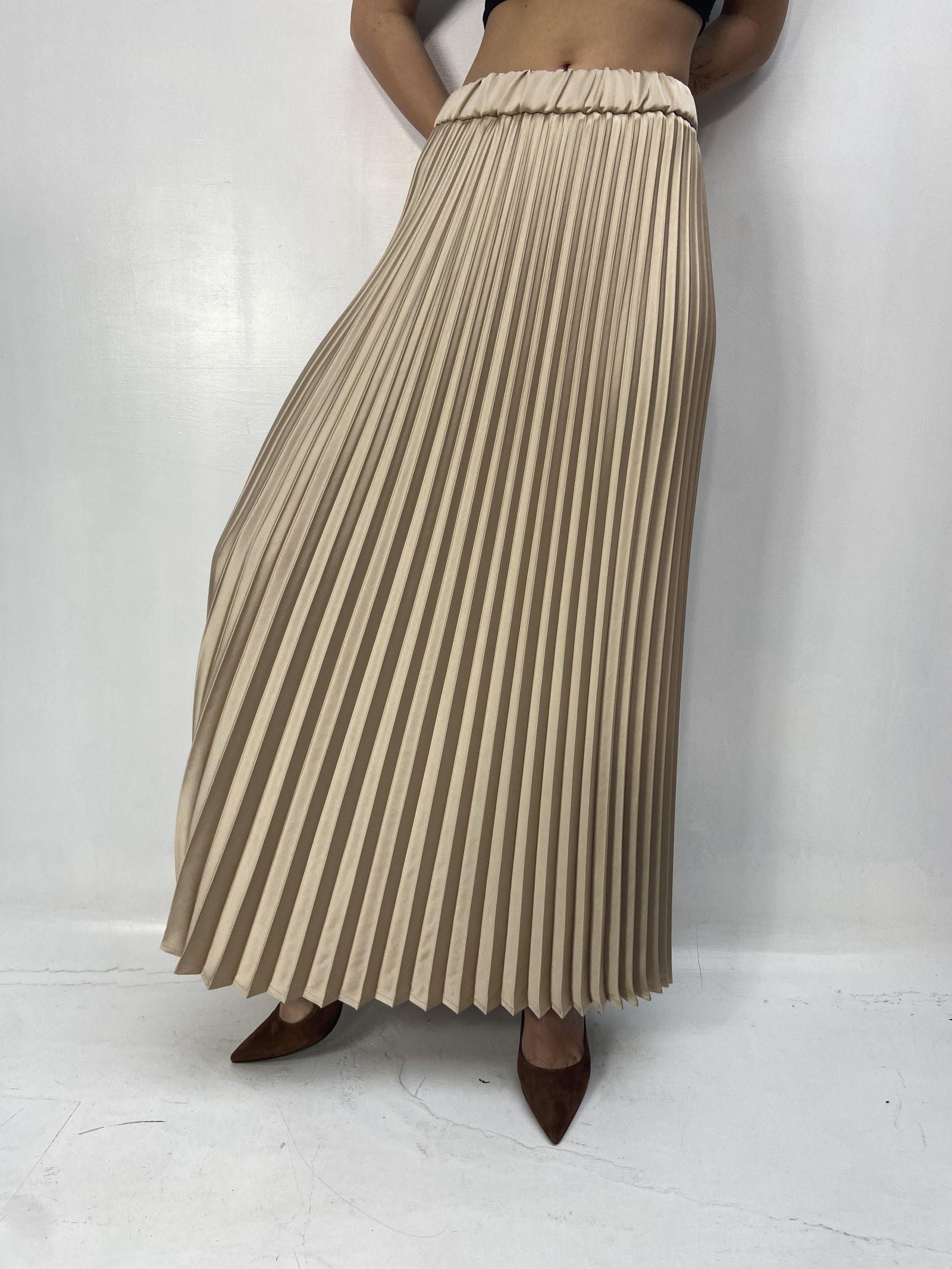 Gonna in raso plissè - Ofelia SK1183 CAMMELLO OFELIA 