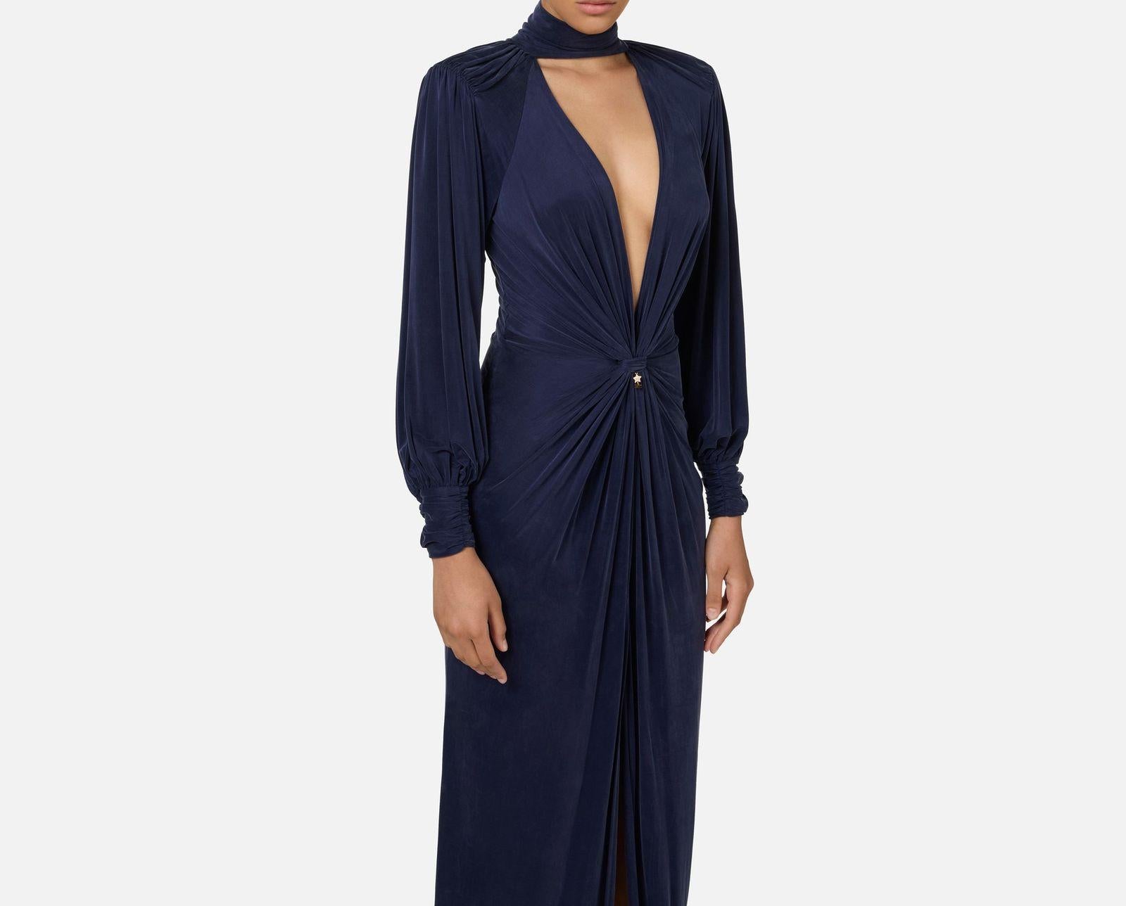Abito red carpet in cupro con nodo AB68447E2 B75 ELISABETTA FRANCHI 