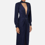 Abito red carpet in cupro con nodo AB68447E2 B75 ELISABETTA FRANCHI 
