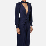 Abito red carpet in cupro con nodo AB68447E2 B75 ELISABETTA FRANCHI 