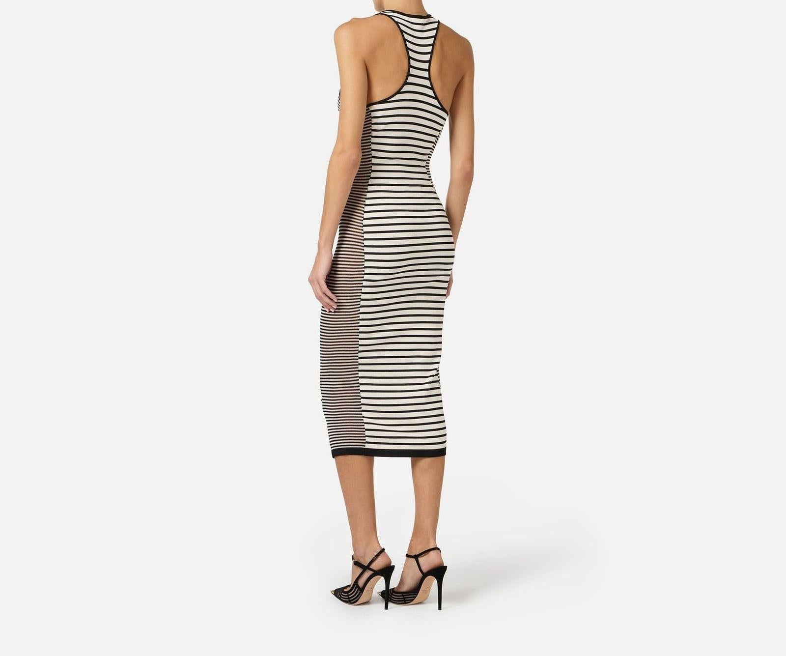 Abito in maglia a righe - Elisabetta Franchi AM97T61E2 685 ELISABETTA FRANCHI 