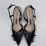 Slingback fibbie nere