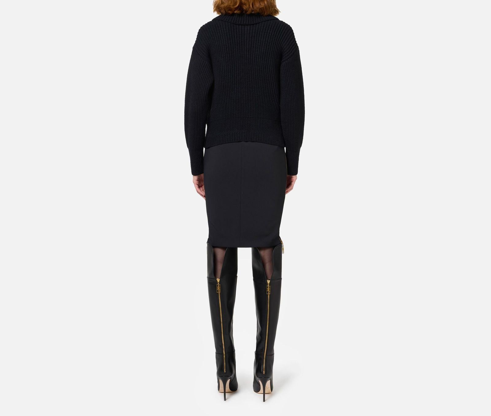 Gonna midi in doppio crèpe stretch GO04746E2 110 ELISABETTA FRANCHI 