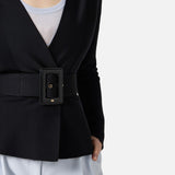 Giacca in maglia con cintura - Elisabetta Franchi MK48S57E2 110 ELISABETTA FRANCHI 