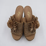 Sabot aperto in rafia con fiore 2588 BEIGE OFELIA 