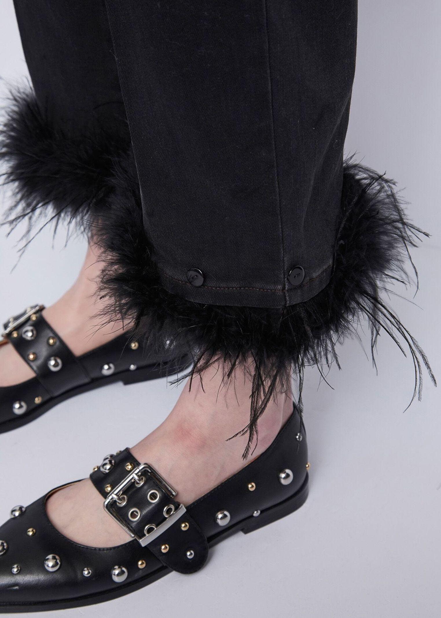 Jeans cropped con piume 521FD26007 00 GAUDI' 