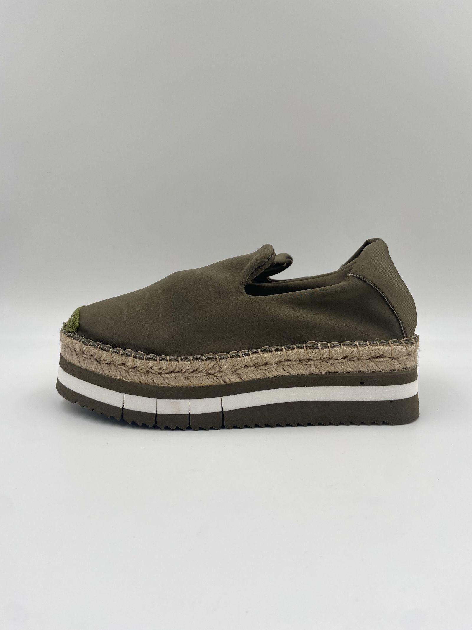 Espadrilles in tessuto lucido S307 VERDE FIORINA 