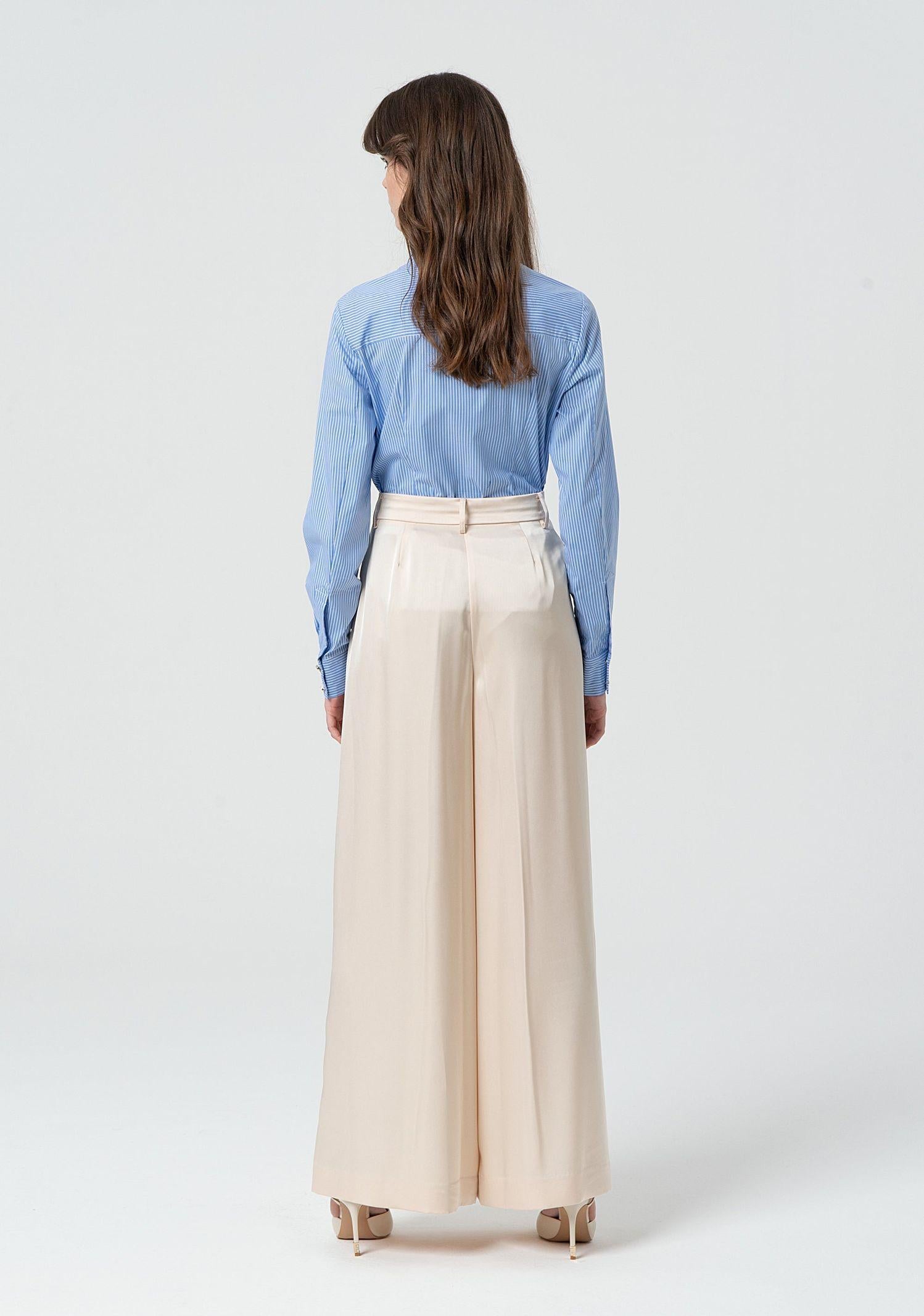 Pantaloni a palazzo in raso FR25SV3002W41101 251 FRACOMINA 