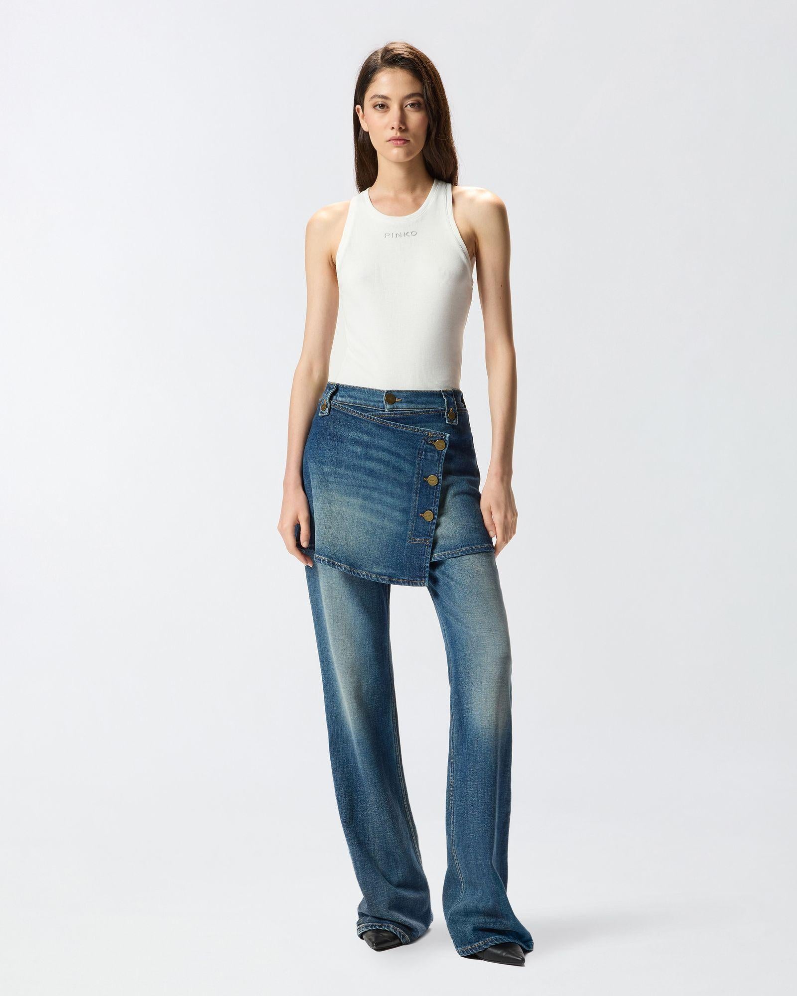 Jeans con minigonna rimovibile 105661A2U0 PJZ PINKO 