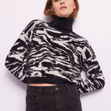 Maglia dolcevita animalier