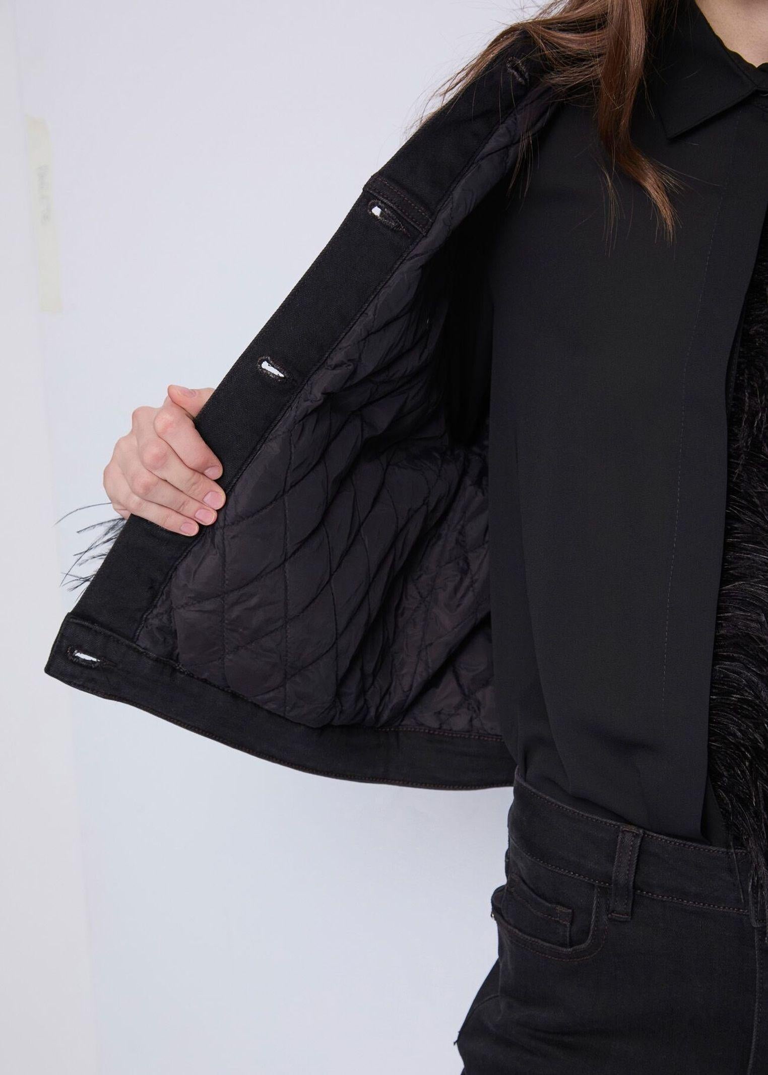 Giubbotto in denim con piume 521FD36001 00 GAUDI' 