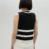 Top in maglia bicolore