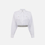Camicia in popeline con fascione CA06446E2 100 ELISABETTA FRANCHI 