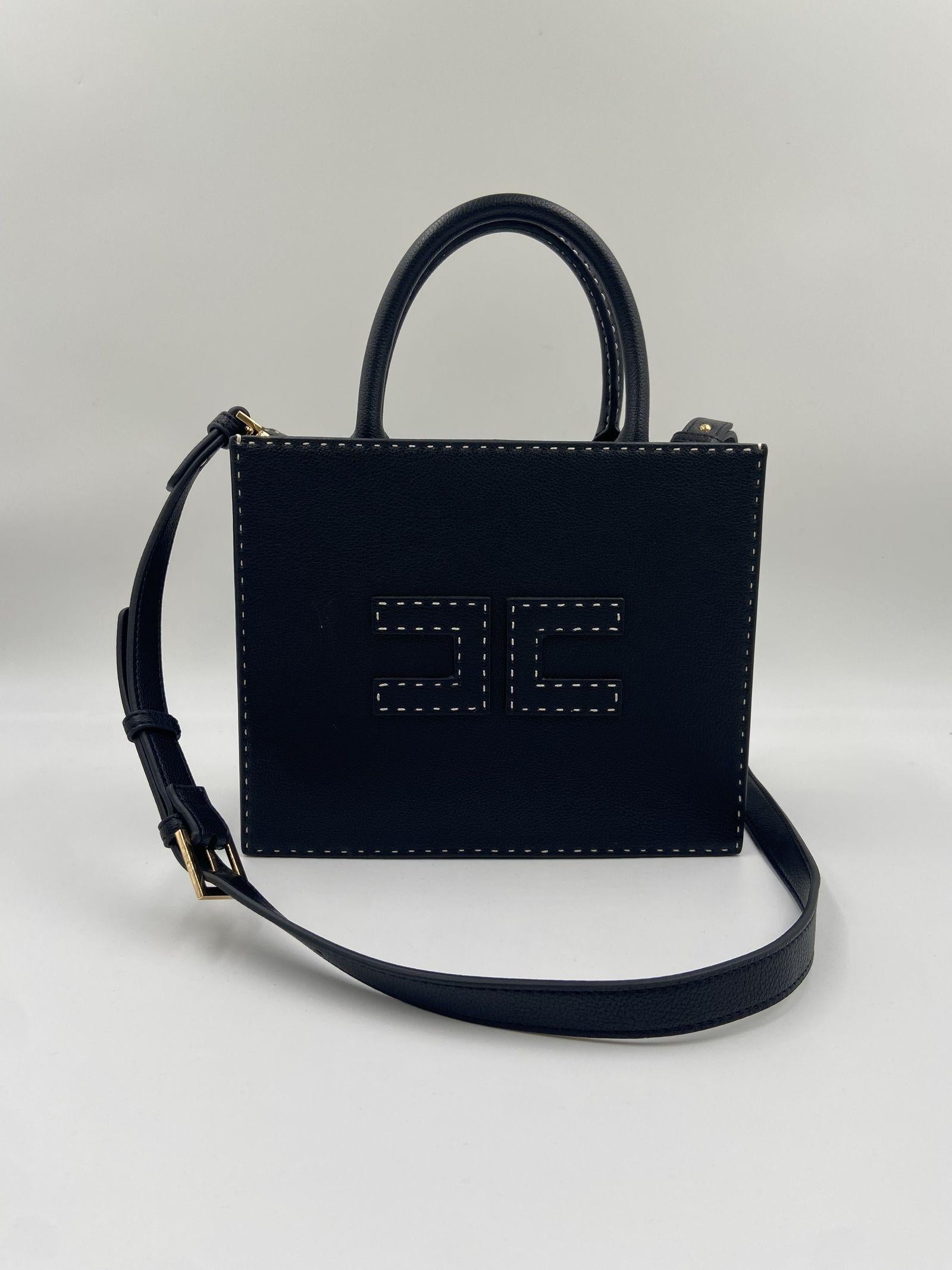 Tote con impunture a contrasto - Elisabetta Franchi BS08A51E2 110 ELISABETTA FRANCHI 