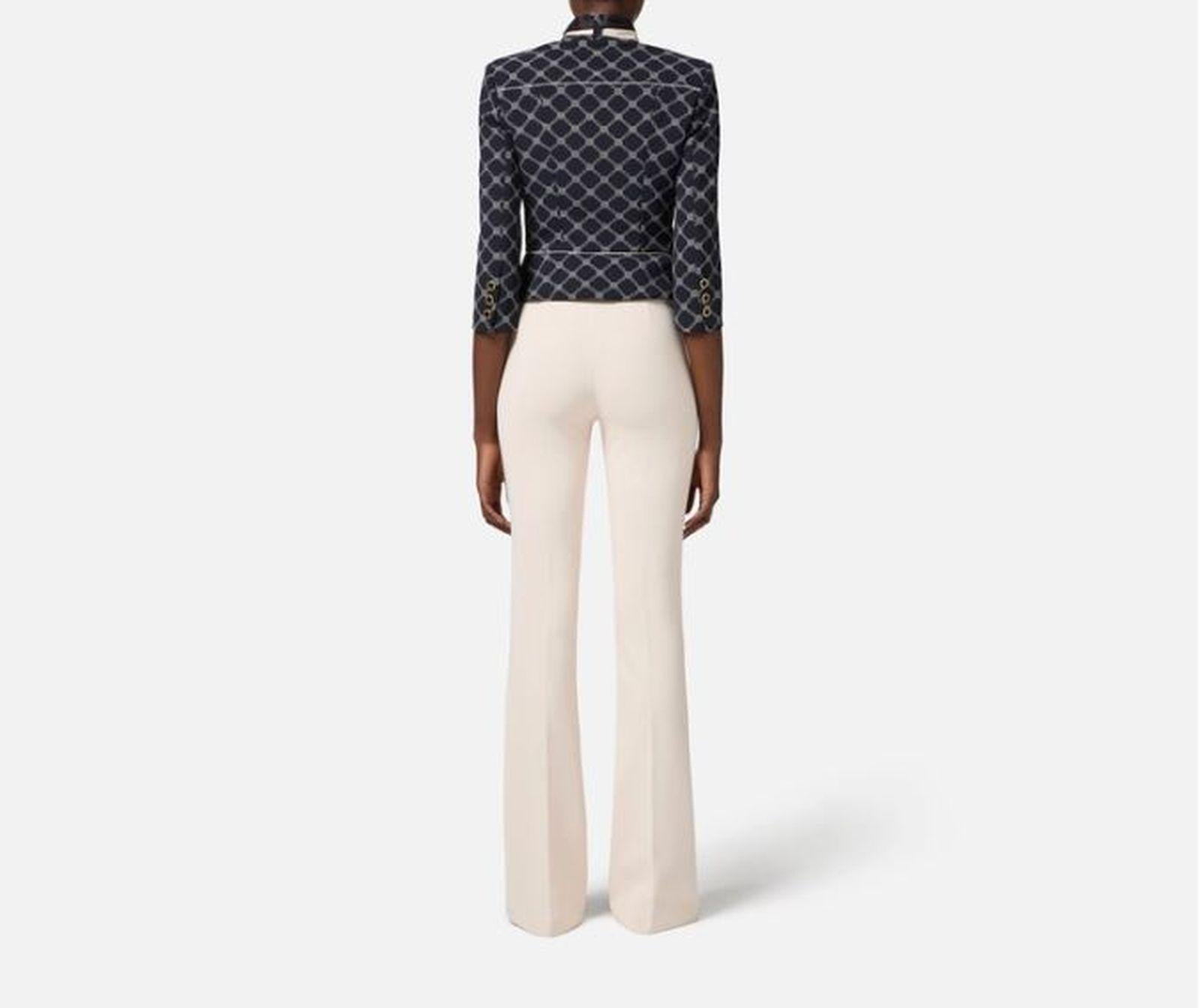 Pantalone a zampa in crèpe - Elisabetta Franchi PA07951E2 193 ELISABETTA FRANCHI 