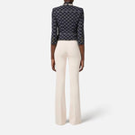 Pantalone a zampa in crèpe - Elisabetta Franchi PA07951E2 193 ELISABETTA FRANCHI 