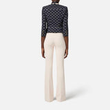 Pantalone a zampa in crèpe - Elisabetta Franchi PA07951E2 193 ELISABETTA FRANCHI 