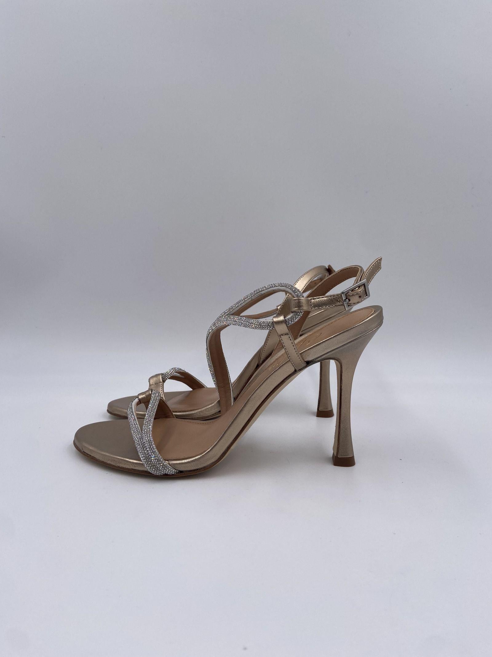 Sandalo alto con strass 2599 ORO OFELIA 