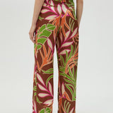 Pantalone morbido stampa foglie