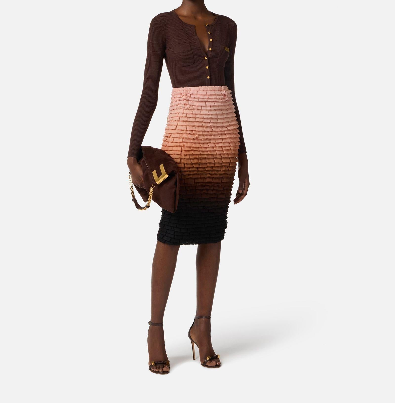 Cardigan con micro trecce - Elisabetta Franchi MK88B61E2 644 ELISABETTA FRANCHI 