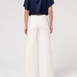 Pantalone flare in gabardina stretch