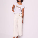 Jeans cropped in bull con catena