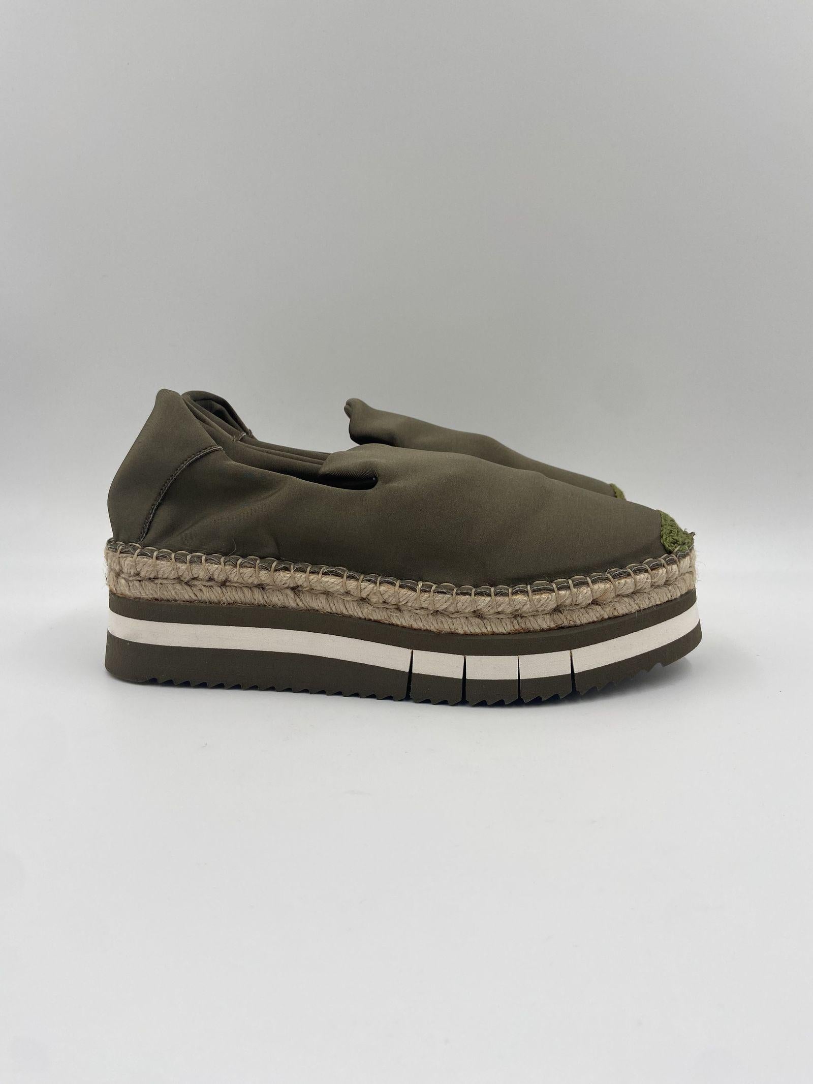 Espadrilles in tessuto lucido S307 VERDE FIORINA 
