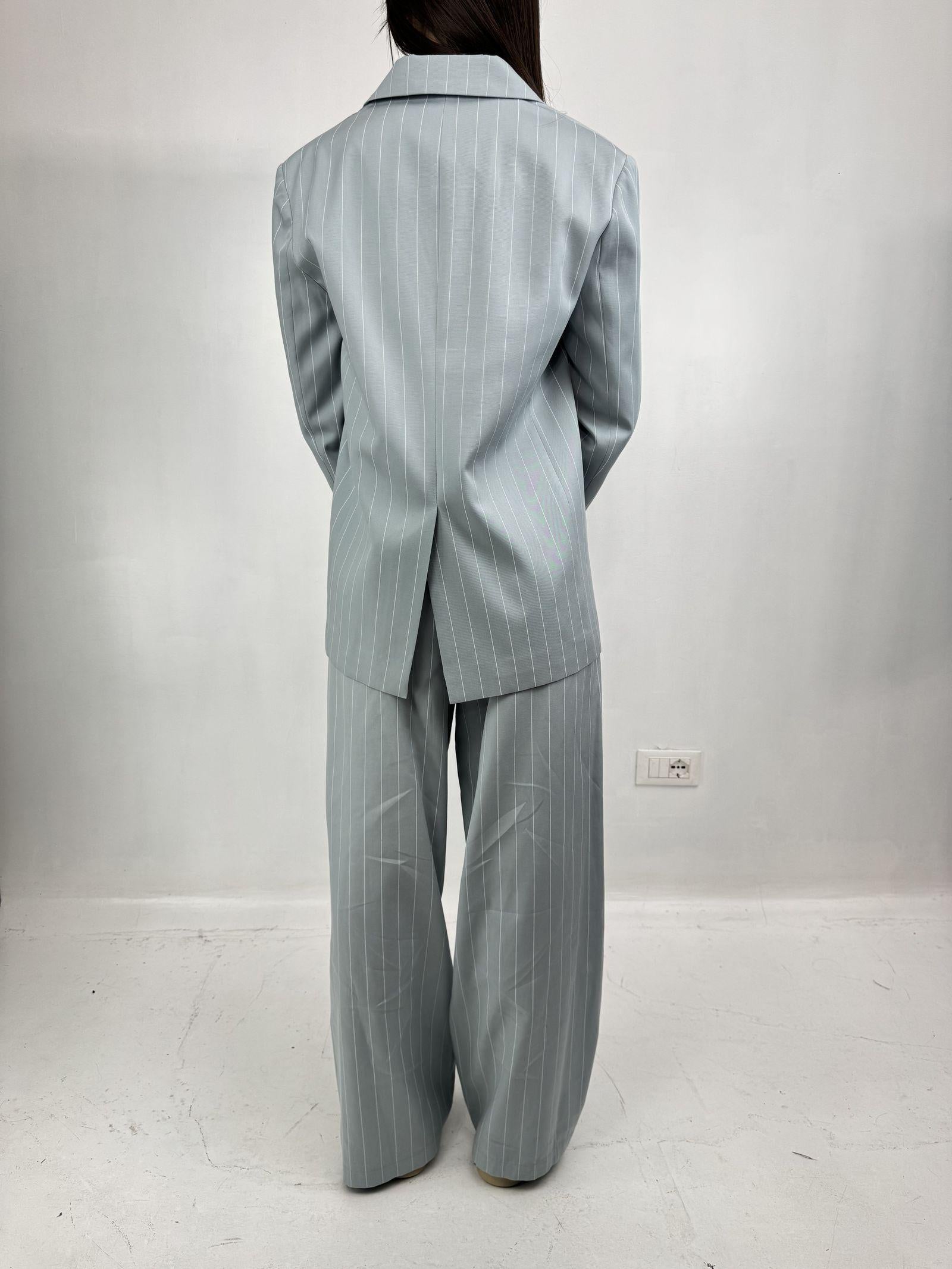 Giacca monopetto a righe - Eleh SS260117 CELESTE ELEH 