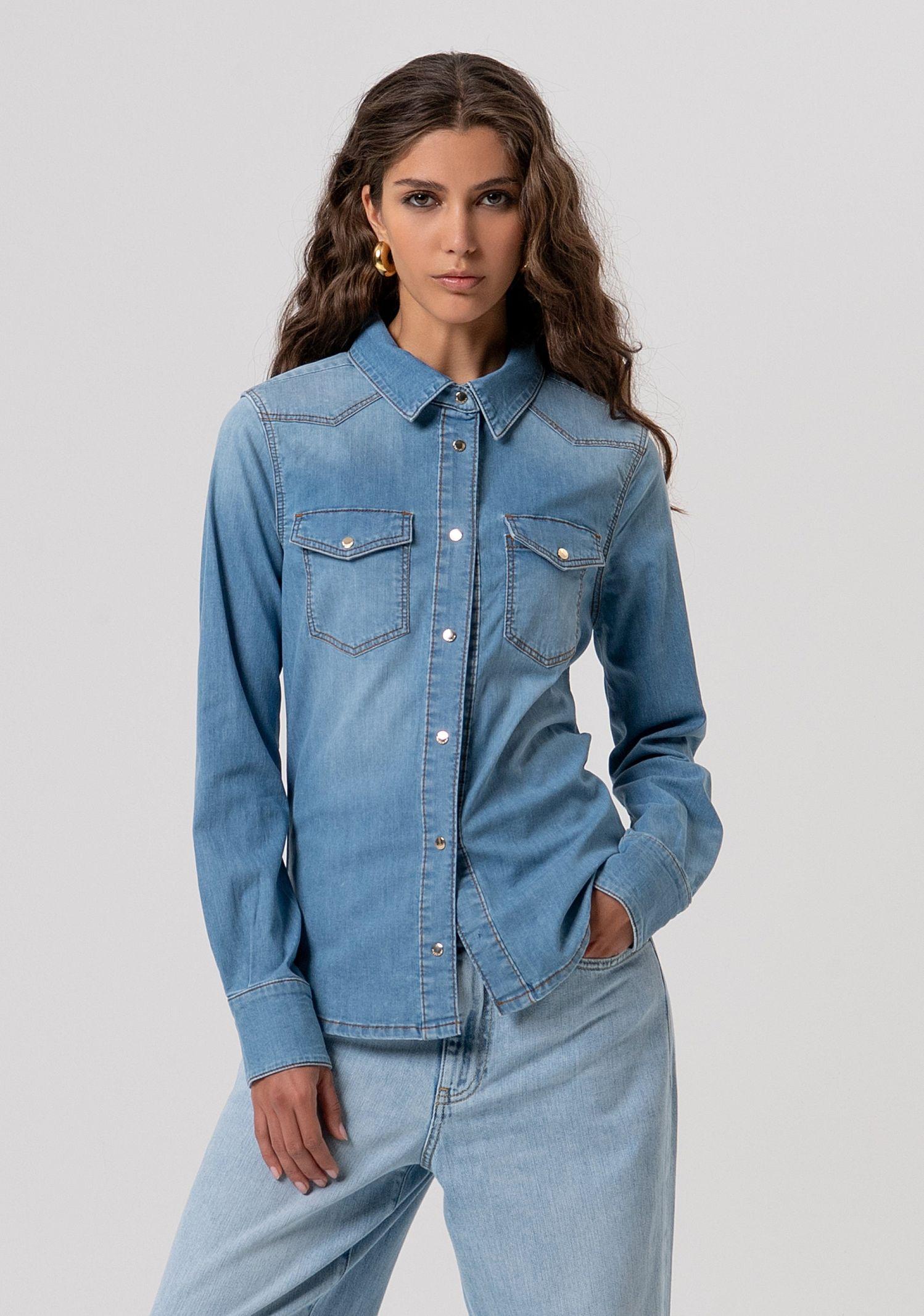 Camicia over in denim FP26ST6030D47202 258 FRACOMINA 