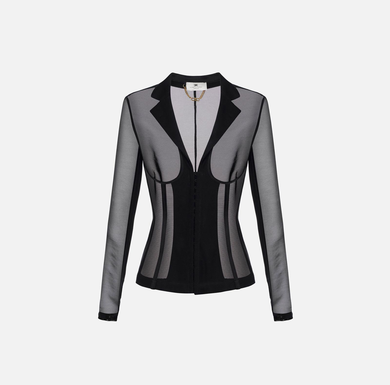 Giacca in tulle - Elisabetta Franchi GI13452E2 110 ELISABETTA FRANCHI 