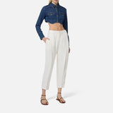 Camicia cropped in denim