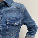 Camicia in denim con strass