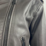 Giubbotto chiodo in pelle P104 NERO OFELIA 