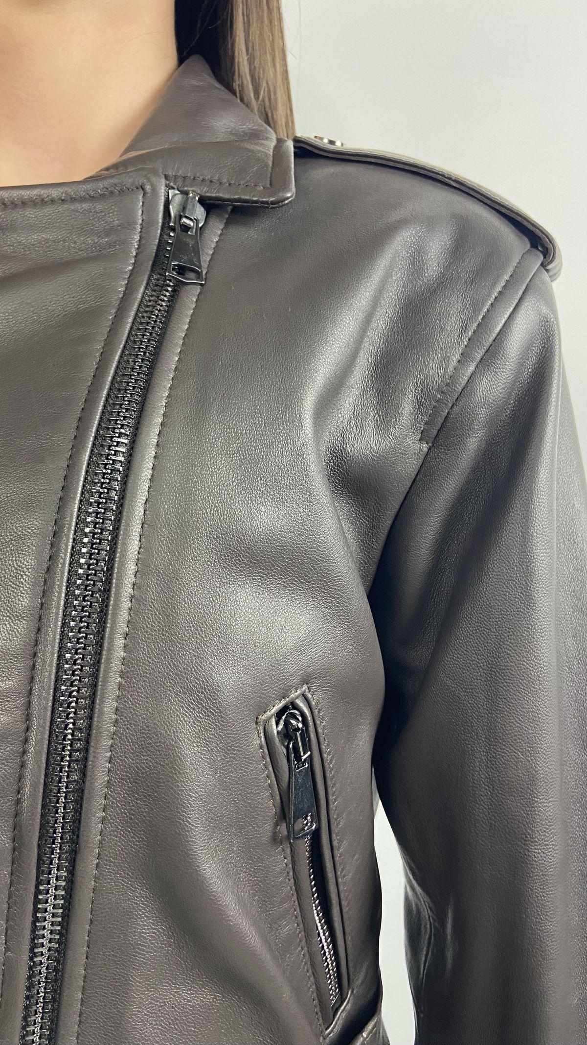 Giubbotto chiodo in pelle P104 NERO OFELIA 