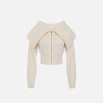 Cardigan con zip - Elisabetta Franchi MK04S56E2 DZ9 ELISABETTA FRANCHI 