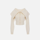 Cardigan con zip - Elisabetta Franchi MK04S56E2 DZ9 ELISABETTA FRANCHI 