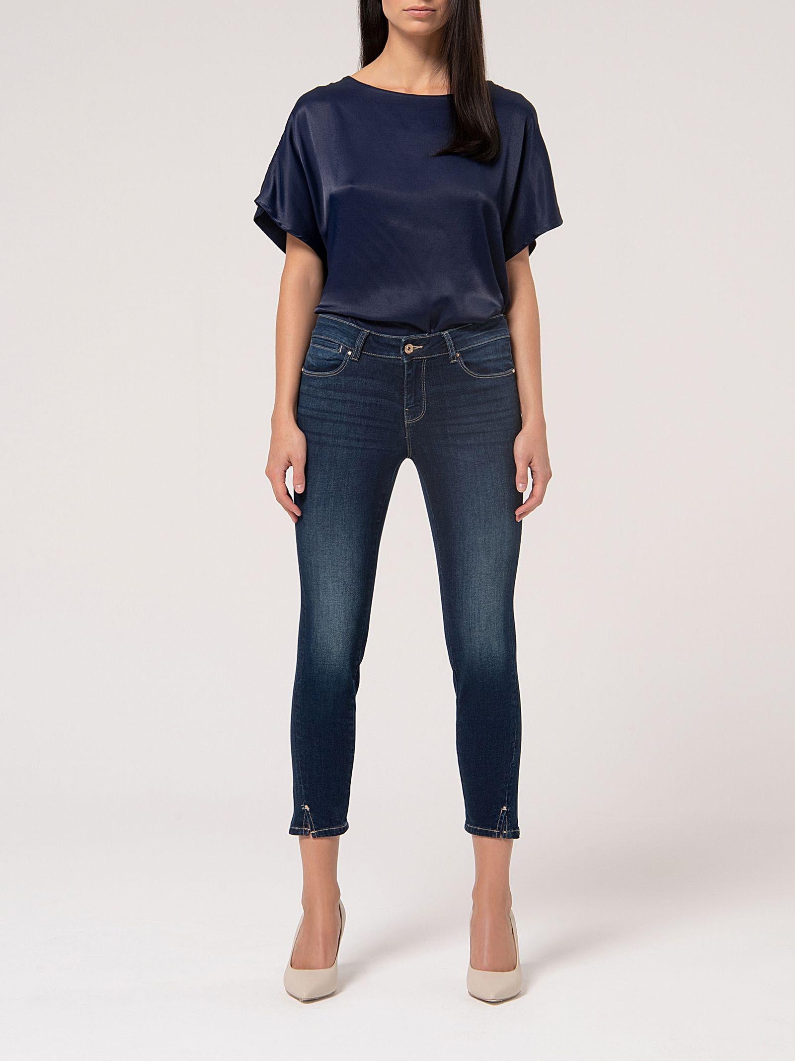 Jeans slim cropped con lavaggio scuro FP000V9002 D40101117 FRACOMINA 