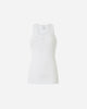 Top canotta a costine con logo uccellini
