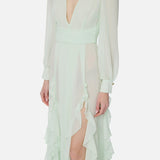 Abito lungo in georgette - Elisabetta Franchi ABRT252E2 124 ELISABETTA FRANCHI 