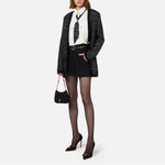 Camicia cropped in raso stretch con foulard CA08246E2 100 ELISABETTA FRANCHI 