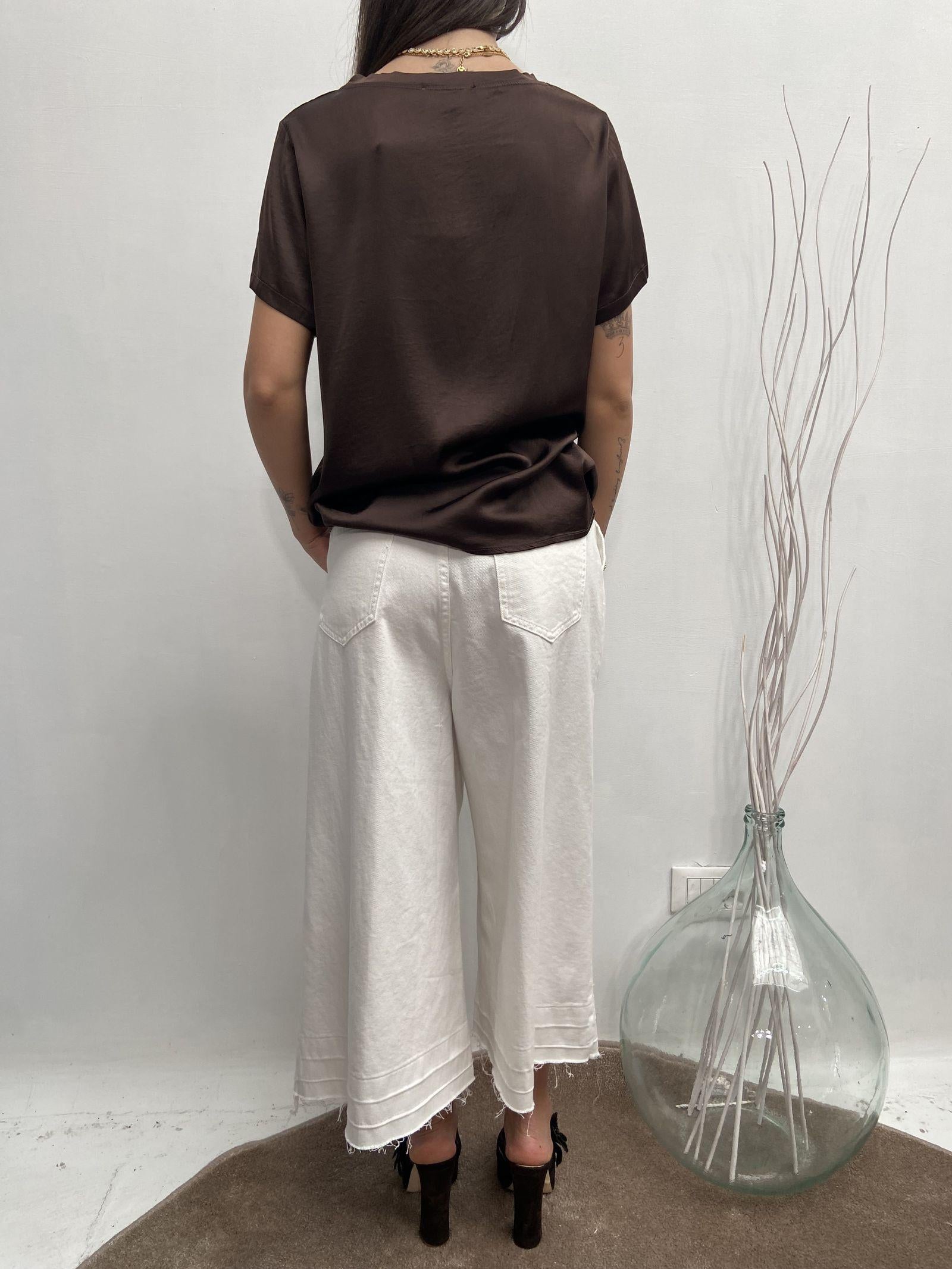 T- shirt girocollo satinata - Ofelia MS2003 MORO OFELIA 