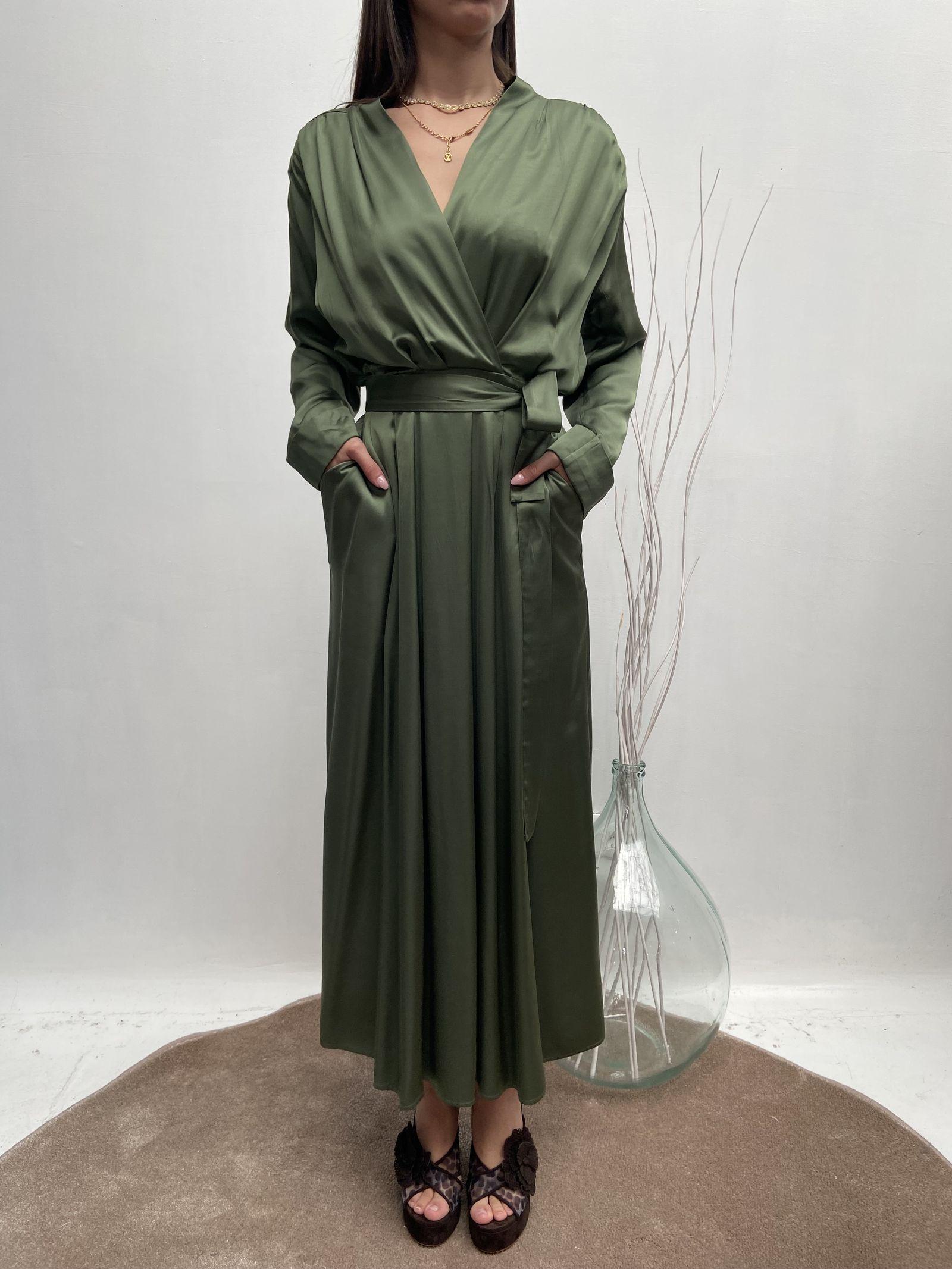 Abito manica lunga - Ofelia D1044 VERDE OFELIA 