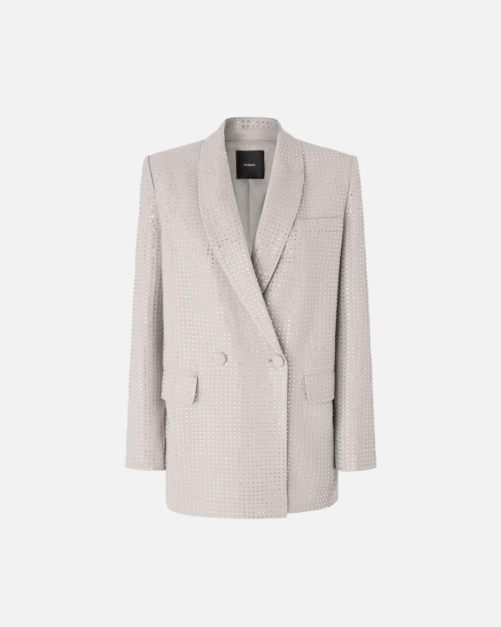 Giacca doppiopetto con strass 104456A287 I30 PINKO 