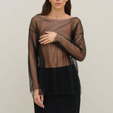 Maglia in tulle con scollo rotondo
