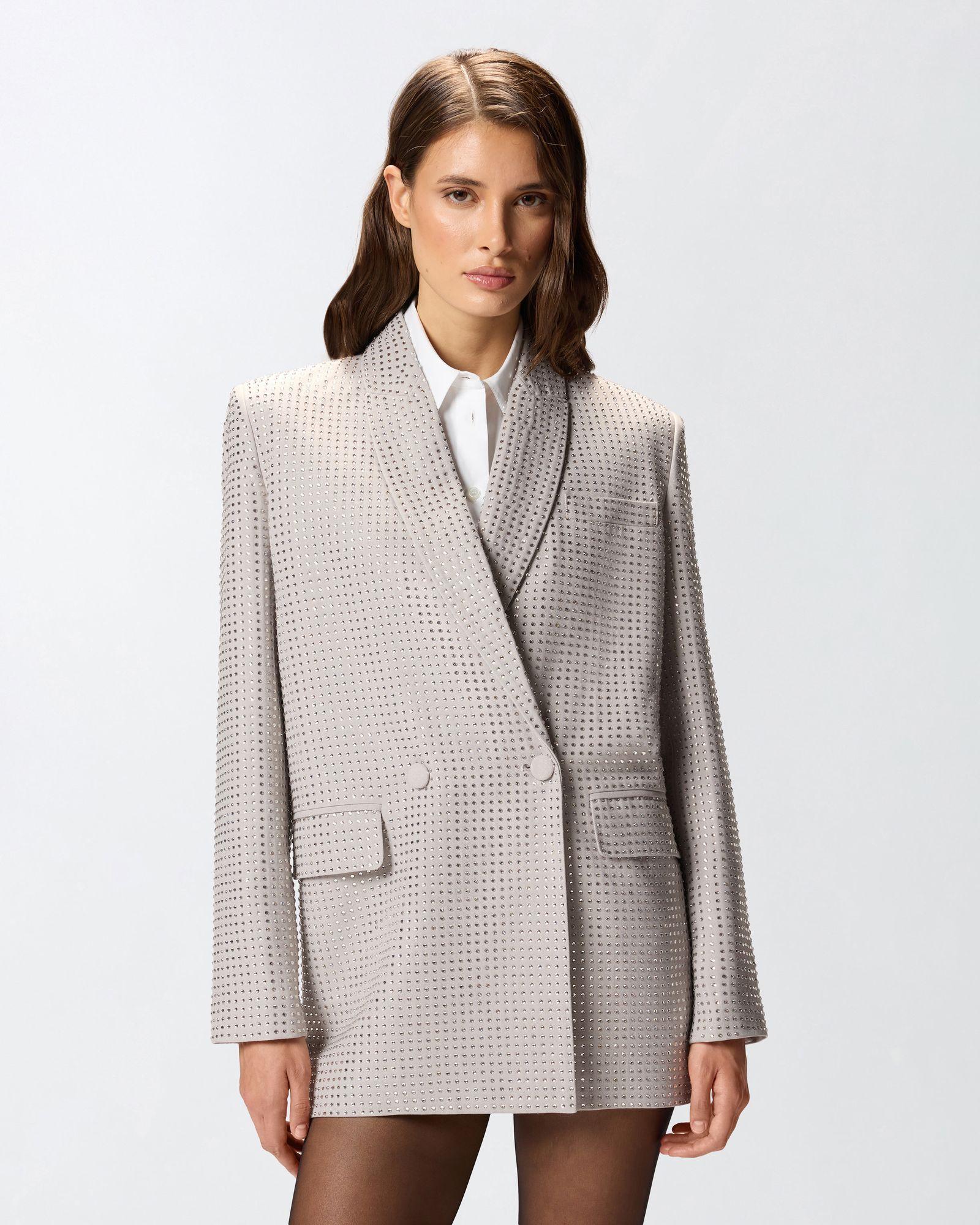 Giacca doppiopetto con strass 104456A287 I30 PINKO 