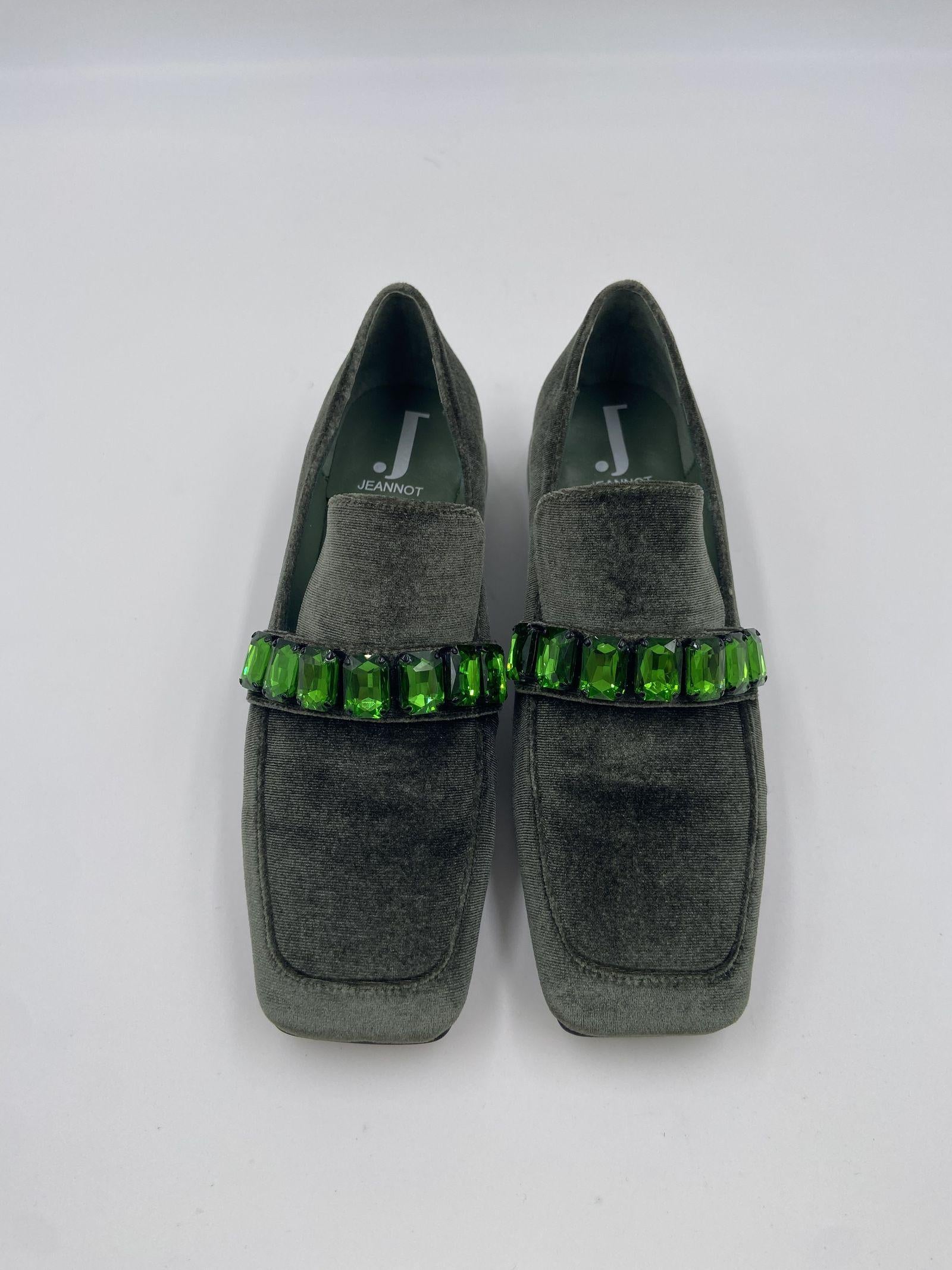 Mocassino in velluto PJ602D VERDE JEANNOT 