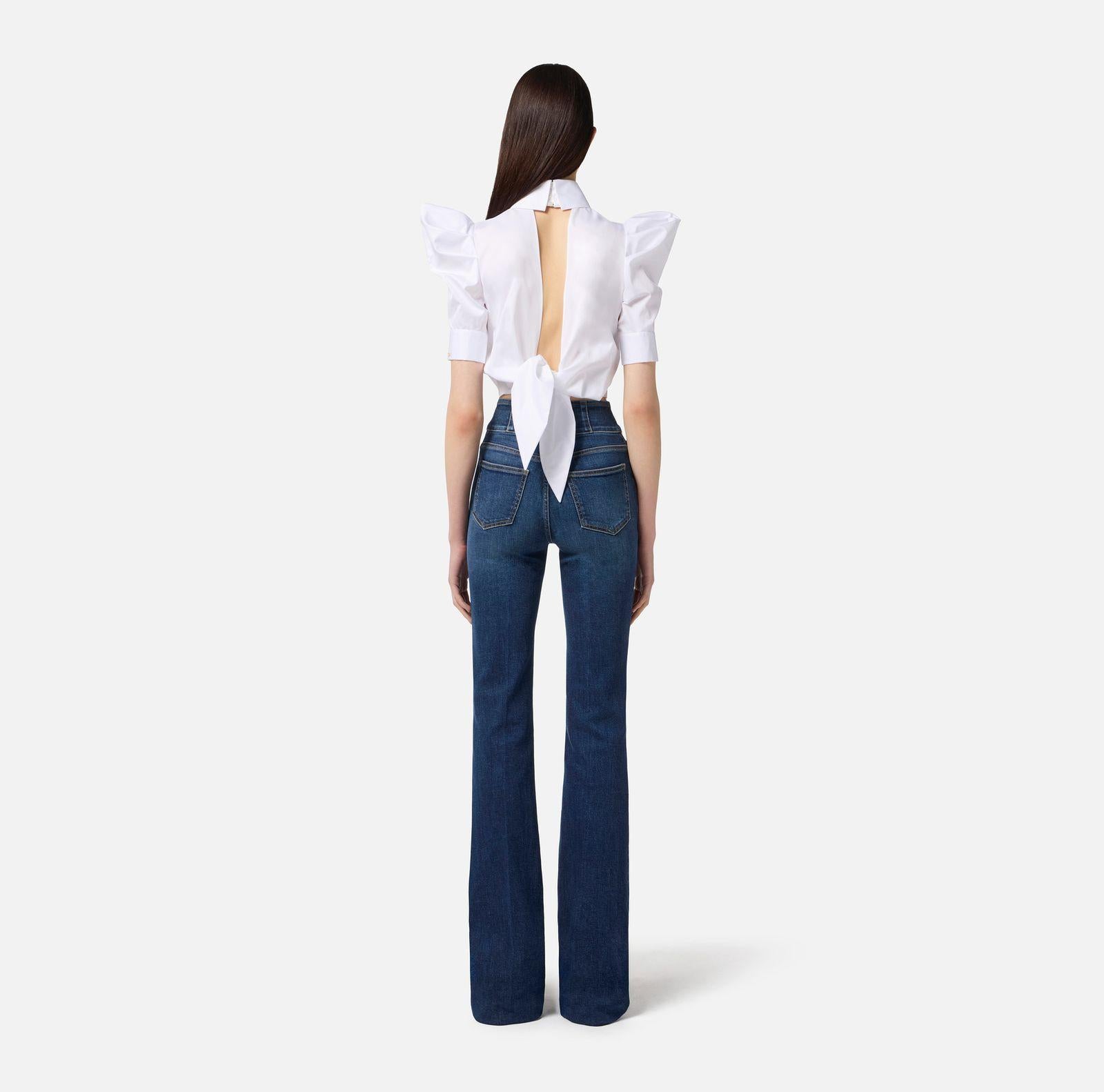 Camicia balloon in popeline CA10156E2 100 ELISABETTA FRANCHI 