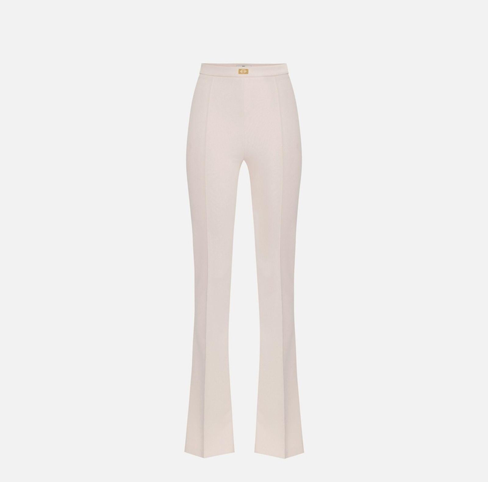 Pantalone a zampa in crèpe - Elisabetta Franchi PA07951E2 193 ELISABETTA FRANCHI 